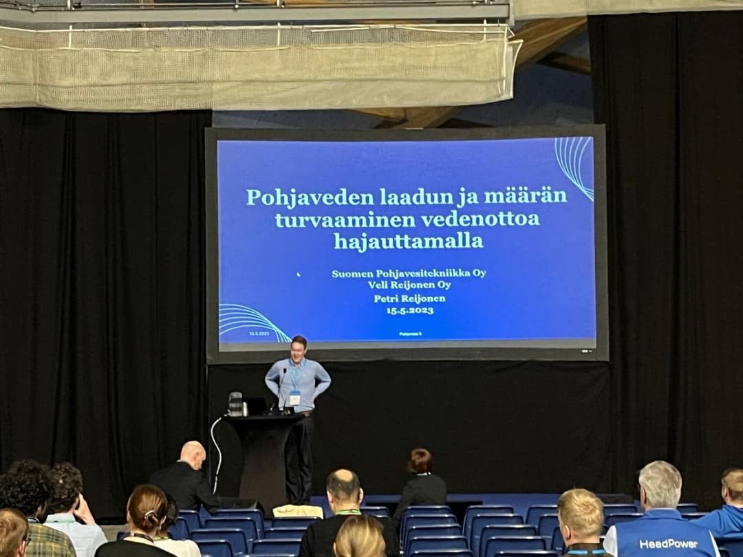With his presentation, Petri Reijonen demonstrated the importance of decentralizing groundwater intake for ensuring the quality and quantity on groundwater.