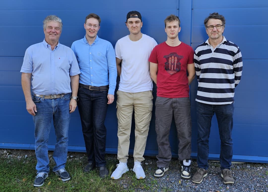 The third and fourth generation of our company: Risto, Petri, Samu, Matias and Jussi Reijonen.