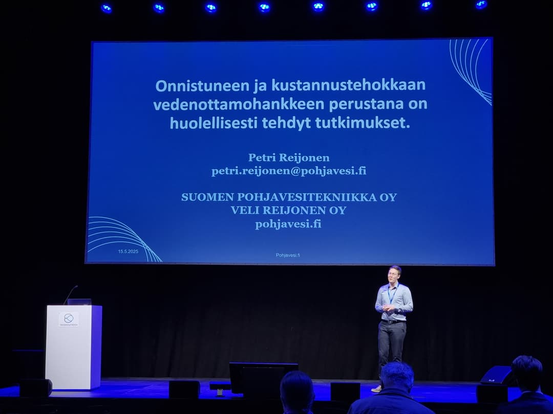 Petri Reijonen explaining the importance of comprehensive studies for a successful water intake project.
